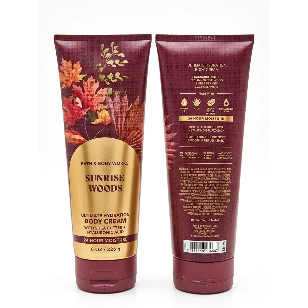 NEW Bath & Body Works SUNRISE WOODS Body Cream 8 oz Retired Discontinued HTF